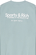Sporty & Rich Club Crewneck Sweatshirt in Soft Blue & White, view 3, click to view large image.