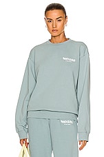 Sporty & Rich Club Crewneck Sweatshirt in Soft Blue & White, view 2, click to view large image.