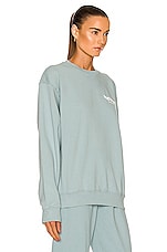 Sporty & Rich Club Crewneck Sweatshirt in Soft Blue & White, view 3, click to view large image.