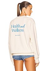 Sporty & Rich New Health Crewneck Sweatshirt in Cream & Blue