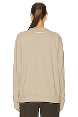 Sporty & Rich Wellness Club Flocked Crewneck Sweater in Elephant, view 3, click to view large image.