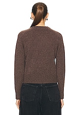 Sporty & Rich V Neck Cashmere Sweater in Brown, view 4, click to view large image.