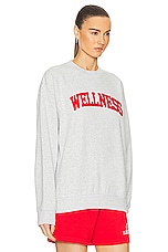 Sporty & Rich Wellness Ivy Boucle Crewneck Sweater in Heather Gray, view 2, click to view large image.
