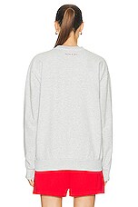 Sporty & Rich Wellness Ivy Boucle Crewneck Sweater in Heather Gray, view 3, click to view large image.