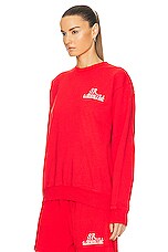 Sporty & Rich Prep Crewneck Sweater in Sports Red, view 3, click to view large image.