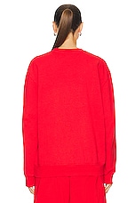 Sporty & Rich Prep Crewneck Sweater in Sports Red, view 4, click to view large image.