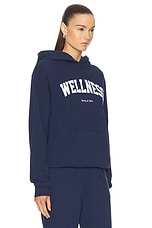 Sporty & Rich Wellness Ivy Hoodie in Navy & White, view 2, click to view large image.