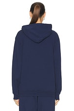 Sporty & Rich Wellness Ivy Hoodie in Navy & White, view 3, click to view large image.