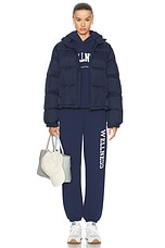 Sporty & Rich Wellness Ivy Hoodie in Navy & White, view 4, click to view large image.