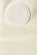 Sporty & Rich Minimal Quarter Zip Jacket in Cream, view 5, click to view large image.