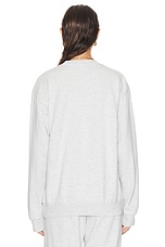 Sporty & Rich Starter Crewneck Sweatshirt in Heather Grey & Navy, view 3, click to view large image.