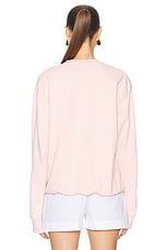 Sporty & Rich Wellness Ivy Crewneck Sweatshirt in Ballet & White, view 3, click to view large image.