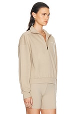 Sporty & Rich Athletic Club Quarter Zip Sweatshirt in Elephant & White, view 2, click to view large image.
