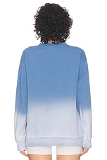 Sporty & Rich Wellness Ivy Crewneck Sweatshirt in Dip Dye Blue & White, view 3, click to view large image.