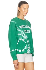 Sporty & Rich Wellness Club Flocked Crewneck Sweatshirt in Gemstone Tie Dye & White, view 2, click to view large image.