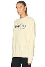 Sporty & Rich Carlyle Crewneck Sweatshirt in Almond & Navy, view 3, click to view large image.