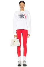 Sporty & Rich Athletic Society Crewneck Sweater in White, view 4, click to view large image.