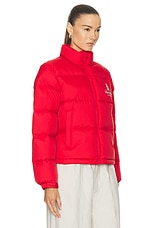 Sporty & Rich Vendome Puffer Jacket in Sports Red & Cream, view 2, click to view large image.