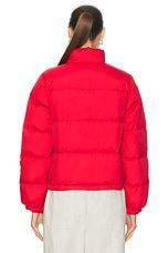 Sporty & Rich Vendome Puffer Jacket in Sports Red & Cream, view 4, click to view large image.