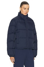Sporty & Rich Crown LA Puffer Jacket in Navy & Cream, view 3, click to view large image.