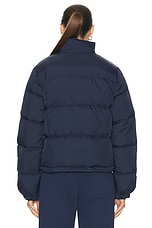 Sporty & Rich Crown LA Puffer Jacket in Navy & Cream, view 5, click to view large image.