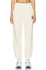 Sporty & Rich Net Sweatpant in Cream & Navy, view 1, click to view large image.