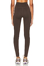 Sporty & Rich Runner Script High Waisted Legging in Chocolate, view 4, click to view large image.