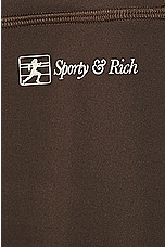 Sporty & Rich Runner Script High Waisted Legging in Chocolate, view 6, click to view large image.