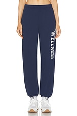 Sporty & Rich Wellness Ivy Sweatpant in Navy & White, view 1, click to view large image.