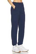 Sporty & Rich Wellness Ivy Sweatpant in Navy & White, view 2, click to view large image.
