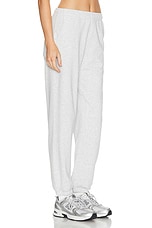 Sporty & Rich Starter Sweatpant in Heather Grey & Navy, view 3, click to view large image.