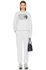 Sporty & Rich Starter Sweatpant in Heather Grey & Navy, view 5, click to view large image.