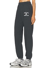 Sporty & Rich Varsity Crest Sweatpant in Black & White, view 3, click to view large image.