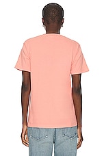 Sporty & Rich Wellness Ivy T-shirt in Salmon & White, view 3, click to view large image.
