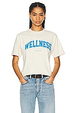 Sporty & Rich Wellness Ivy T-Shirt in Cream, view 1, click to view large image.
