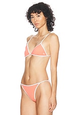 Sporty & Rich Kate Bikini Top in Cotton Candy & White, view 3, click to view large image.