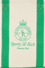 Sporty & Rich Crown Logo Embroidered Two Tone Tote Bag in Natural & Verde, view 6, click to view large image.