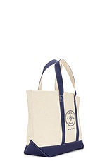 Sporty & Rich Eden Crest Tote Bag in Natural, view 3, click to view large image.