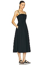 Staud Midi Bella Dress in Black, view 2, click to view large image.