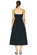 Staud Midi Bella Dress in Black, view 3, click to view large image.