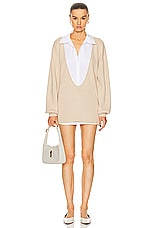 Staud Pietro Sweater in Camel & White, view 1, click to view large image.