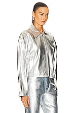 Staud Lennox Jacket in Silver, view 2, click to view large image.