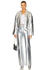 Staud Lennox Jacket in Silver, view 4, click to view large image.