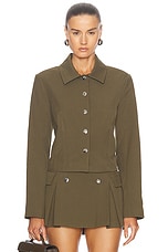 Staud Marino Jacket in Sergeant Green, view 1, click to view large image.