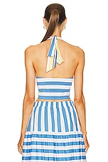 Staud Smocked Kai Top in Buttercup Seashore Stripe, view 4, click to view large image.