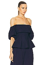 Staud Palermo Top in Navy, view 2, click to view large image.