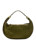 Staud Large Sasha Croc-Embossed Leather Shoulder Bag on SALE