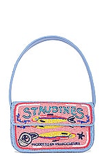 Staud Tommy Beaded Bag in Staudines Pink, view 1, click to view large image.