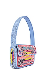 Staud Tommy Beaded Bag in Staudines Pink, view 3, click to view large image.