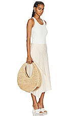 Staud Large Moon Tote Bag in Natural & Tan, view 2, click to view large image.